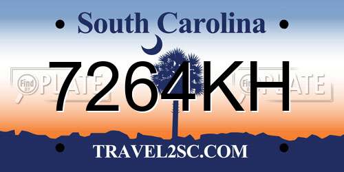 7264KH South Carolina License Plate