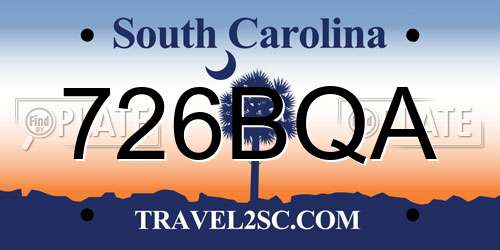 726BQA South Carolina License Plate