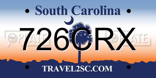 726CRX South Carolina License Plate