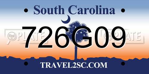726G09 South Carolina License Plate