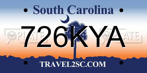 726KYA South Carolina License Plate