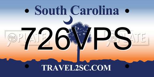 726VPS South Carolina License Plate