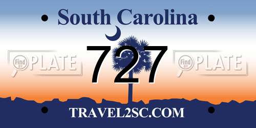 727 South Carolina License Plate