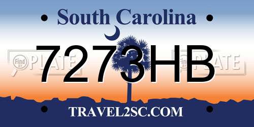 7273HB South Carolina License Plate