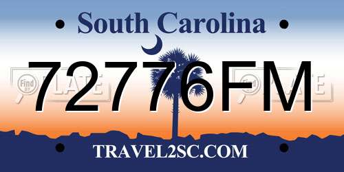 72776FM South Carolina License Plate