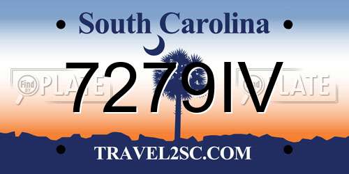 7279IV South Carolina License Plate