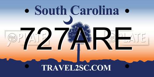727ARE South Carolina License Plate