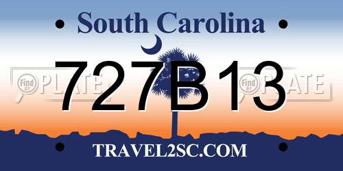 727B13 South Carolina License Plate