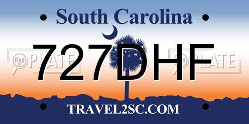 727DHF South Carolina License Plate