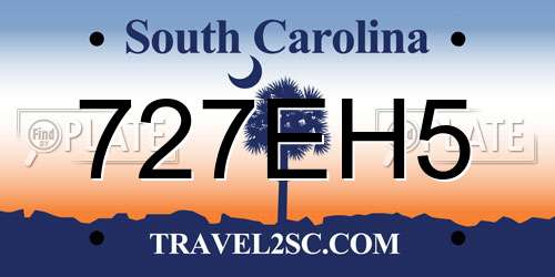727EH5 South Carolina License Plate