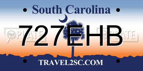 727EHB South Carolina License Plate