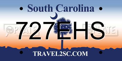 727EHS South Carolina License Plate