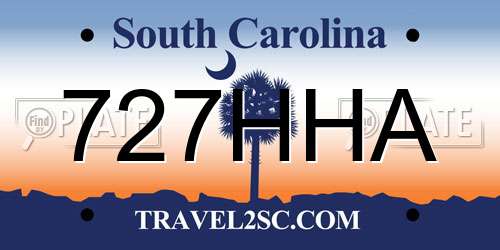 727HHA South Carolina License Plate