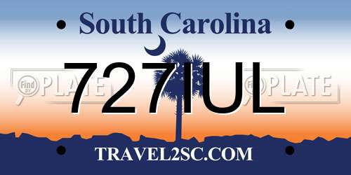 727IUL South Carolina License Plate