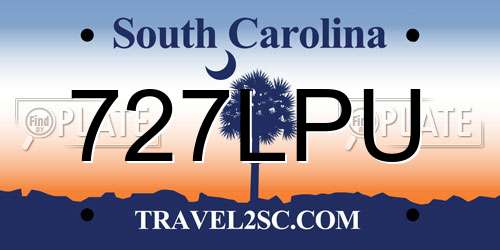 727LPU South Carolina License Plate