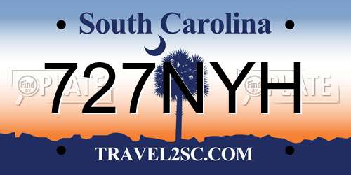 727NYH South Carolina License Plate