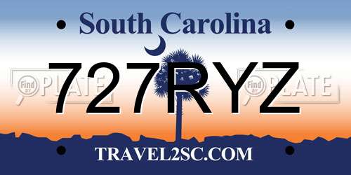 727RYZ South Carolina License Plate