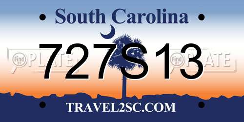 727S13 South Carolina License Plate