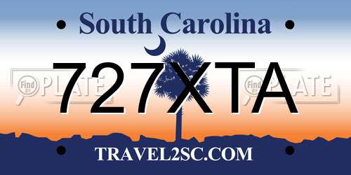 727XTA South Carolina License Plate