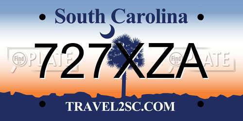 727XZA South Carolina License Plate