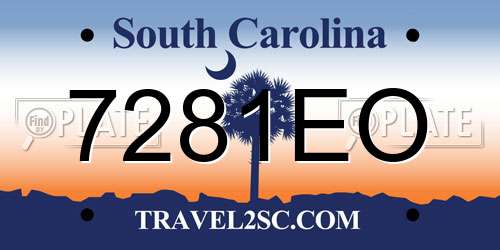 7281EO South Carolina License Plate