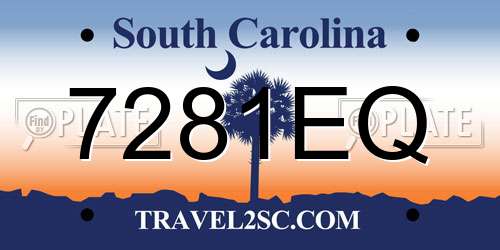 7281EQ South Carolina License Plate