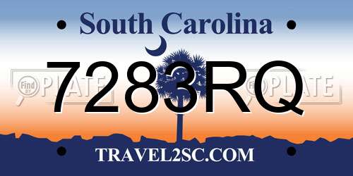 7283RQ South Carolina License Plate