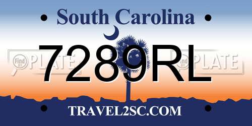 7289RL South Carolina License Plate