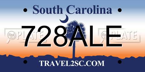 728ALE South Carolina License Plate
