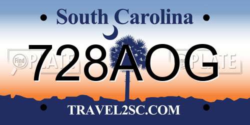 728AOG South Carolina License Plate