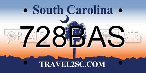 728BAS South Carolina License Plate