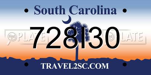 728I30 South Carolina License Plate