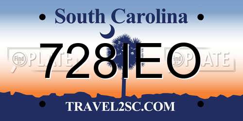 728IEO South Carolina License Plate