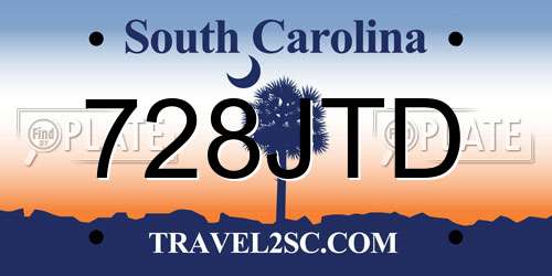 728JTD South Carolina License Plate