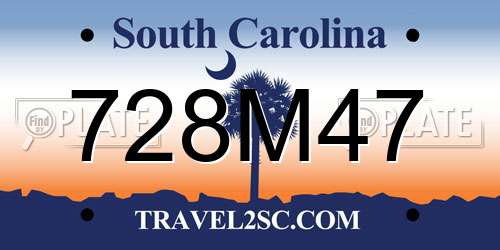 728M47 South Carolina License Plate