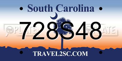 728S48 South Carolina License Plate