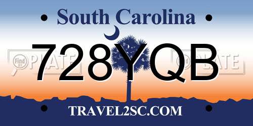728YQB South Carolina License Plate