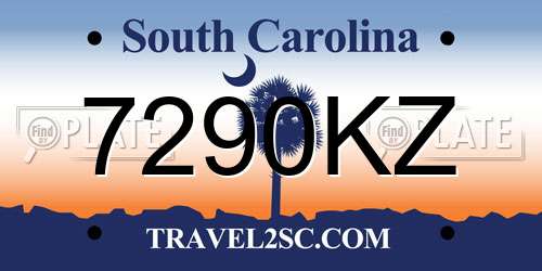 7290KZ South Carolina License Plate