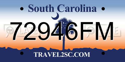 72946FM South Carolina License Plate