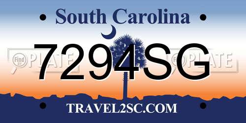 7294SG South Carolina License Plate