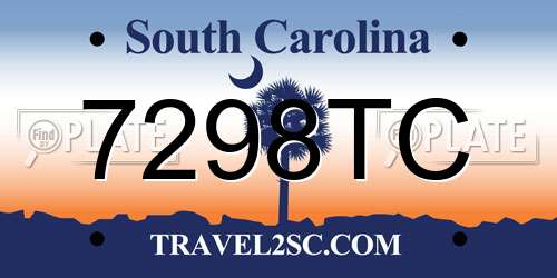 7298TC South Carolina License Plate
