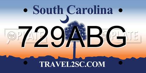 729ABG South Carolina License Plate