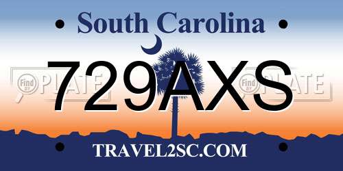 729AXS South Carolina License Plate