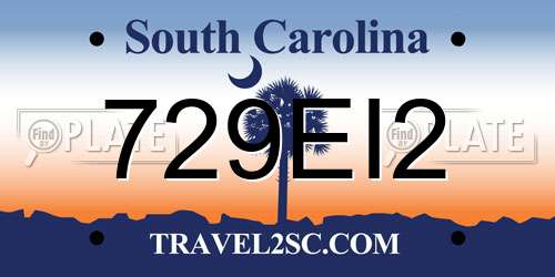 729EI2 South Carolina License Plate