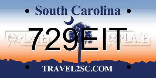 729EIT South Carolina License Plate