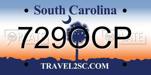 729OCP South Carolina License Plate