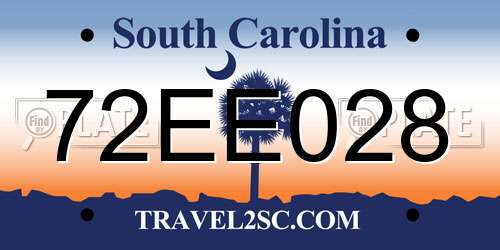 72EE028 South Carolina License Plate
