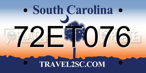 72ET076 South Carolina License Plate