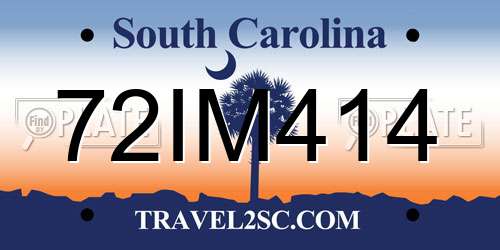 72IM414 South Carolina License Plate