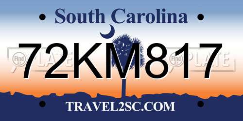 72KM817 South Carolina License Plate